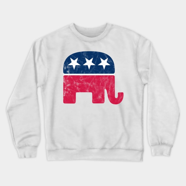 Vintage Republican Elephant Logo Crewneck Sweatshirt by albinochicken